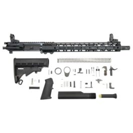 PSA 16″ MID-LENGTH 5.56 NATO 1:7 NITRIDE 15″ LIGHTWEIGHT M-LOK CLASSIC RIFLE KIT WITH MBUS SIGHT SET