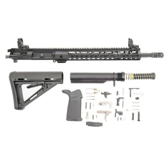 PSA AR-15 RIFLE KIT 5.56 16" NITRIDE 1:7 MID-LGTH 13.5" LTWT M-LOK MOE W/ MBUS SIGHTS
