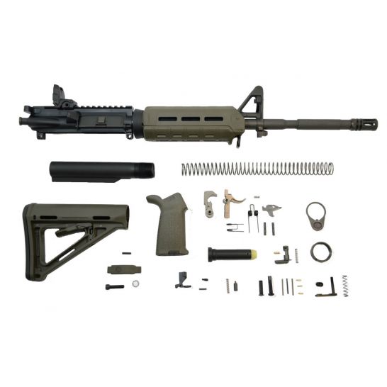 PSA 16" CARBINE-LENGTH M4 5.56 NATO 1/7 PHOSPHATE MOE EPT RIFLE KIT W/ REAR MBUS, ODG