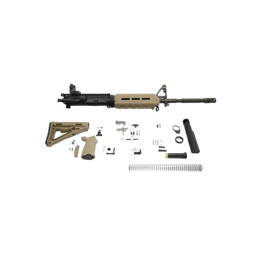PSA 16" M4 CARBINE-LENGTH 5.56 NATO 1/7 PHOSPHATE MOE EPT RIFLE KIT WITH REAR MBUS, FLAT DARK EARTH