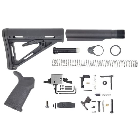 PSA AR15 MOE 3.5LB SINGLE STAGE CMC LOWER BUILD KIT, BLACK