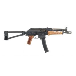 PSA AK-V 9MM TRIANGLE FOLDER PISTOL WITH CHEESE GRATER UPPER HAND GUARD, NUTMEG