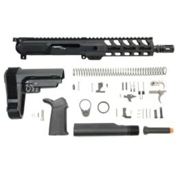 PSA GEN4 8″ 9MM 1/10 NITRIDE 7″ LIGHTWEIGHT M-LOK RAILED MOE EPT SBA3 PISTOL KIT