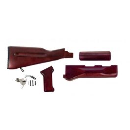 PSA AK REDWOOD FURNITURE SET W/ PSA CUSTOM AK-47 ENHANCED POLISHED NICKEL BORON FIRE CONTROL GROUP