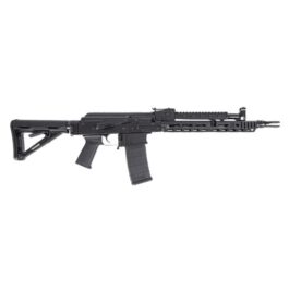 PSA AK-556 WITH 13.7″ BARREL PIN AND WELD, SOVIET ARMS 11.5″ RAIL, M4 STOCK, AND JMAC FLASH HIDER