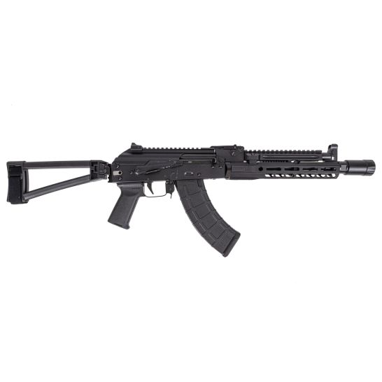 PSA AK-104 TRIANGLE SIDE FOLDING PISTOL WITH TRIANGLE BRACE, PSA-SLR SOLO 9.45" RAIL, ALG TRIGGER, HINGED DUST COVER, AND LINEAR COMP