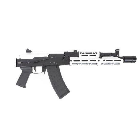 AK-105 PICATINNY PISTOL W/ WHITE JL BILLET RAIL & PICATINNY RAILED DUST COVER, TC BOLT/TRUN/CARRIER