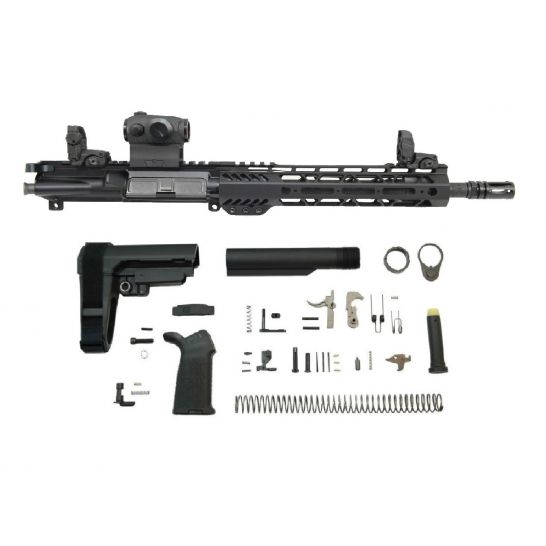 PSA 10.5" CARBINE-LENGTH 5.56 NATO 1/7 PHOSPHATE 9" LIGHTWEIGHT M-LOK MOE EPT SBA3 PISTOL KIT W/MBUS SIGHT SET, & ROMEO5