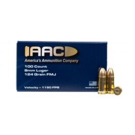 AAC 9MM AMMO 124 GRAIN FMJ 100RD BOX