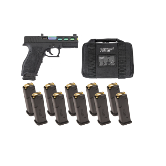 PSA DAGGER FULL SIZE - S PISTOL SW3 RMR CUT NON-THREADED CHAMELEON BARREL, BLACK 10 - 17RD MAGS & BAG