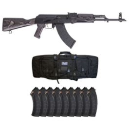 BLEM PSAK-47 GF4 FORGED RIFLE, BLACK SATIN WITH 10 MAGS & RIFLE BAG